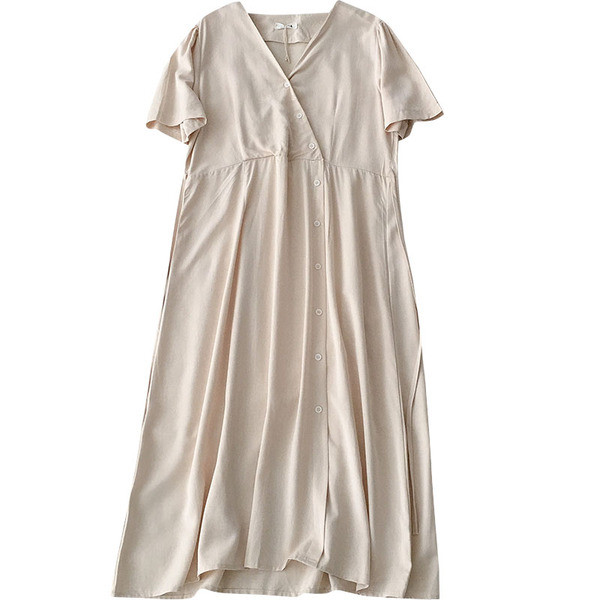 Lezser széles ruha két színben gombokkal