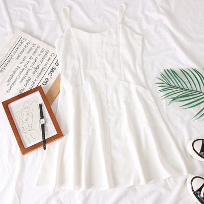 Kivágott női ruha vékony pántokkal, fehér, sárga, piros és kék színben