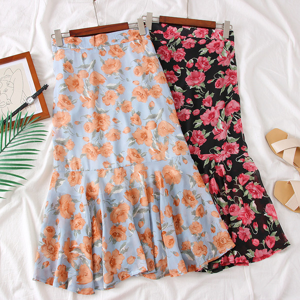 Új modell női szoknya virágos motívumokkal több színben