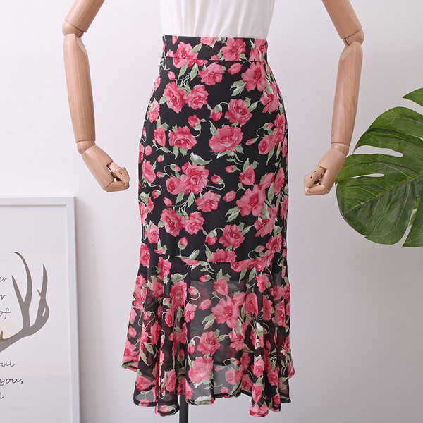Új modell női szoknya virágos motívumokkal több színben