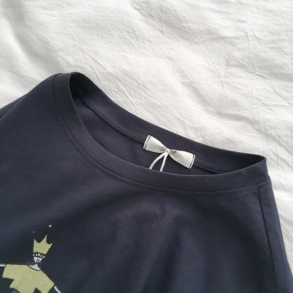 Tricou casual albastru cu imprimeu