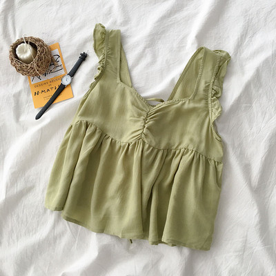 Rövid, hátul megkötős felső négy színben