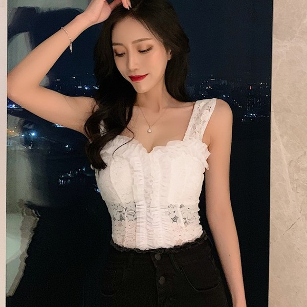 Női felső csipkepánttal és cipzárral