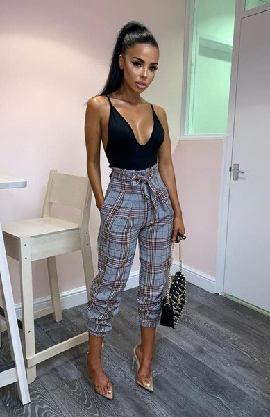 Pantaloni dama in carouri model nou in mai multe culori