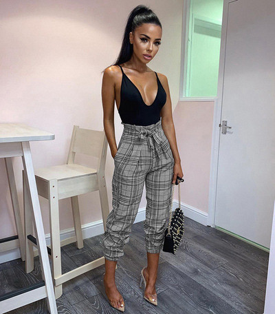 Pantaloni dama in carouri model nou in mai multe culori