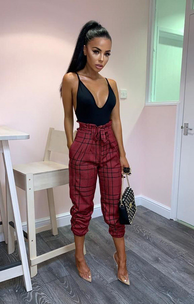 Pantaloni dama in carouri model nou in mai multe culori