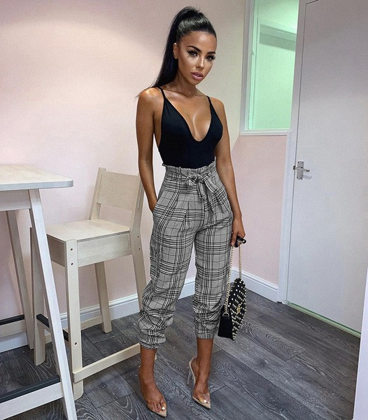 Pantaloni dama in carouri model nou in mai multe culori