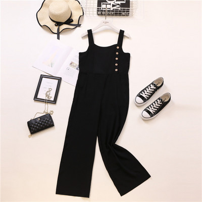 Modern női overál rózsaszín és fekete pántokkal