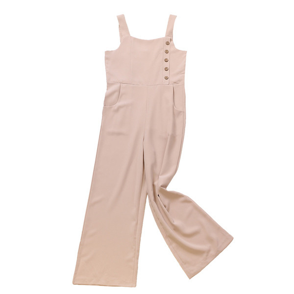 Modern női overál rózsaszín és fekete pántokkal