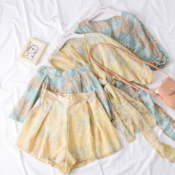 Modern női nadrág és blúz szett több színben