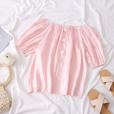 Modern női blúz csupasz váll és gombokkal több színben