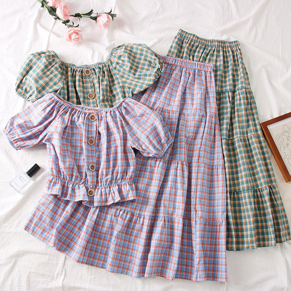 Női kockás szett három színben