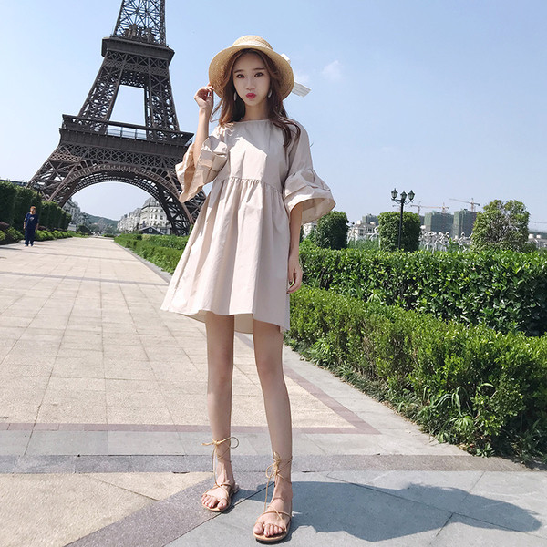 Testreszabott női nyári ruha 3/4-es ujjal