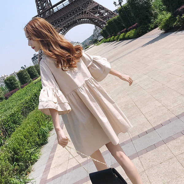 Testreszabott női nyári ruha 3/4-es ujjal