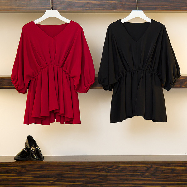 Stílusos sifon ing V-nyakkal, két színben