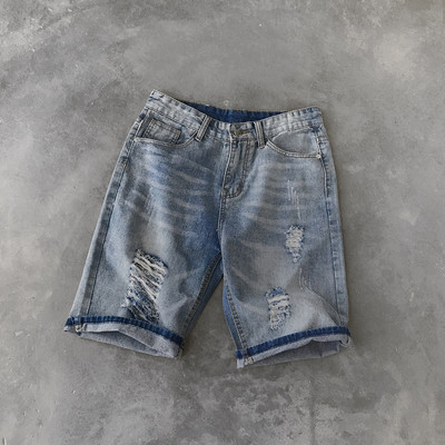 Pantaloni scurți moderni pentru bărbați cu motiv rupt în două culori