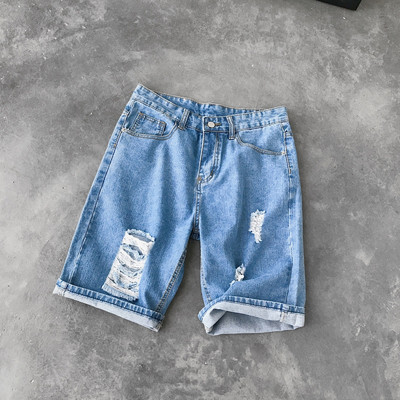 Pantaloni scurți moderni pentru bărbați cu motiv rupt în două culori