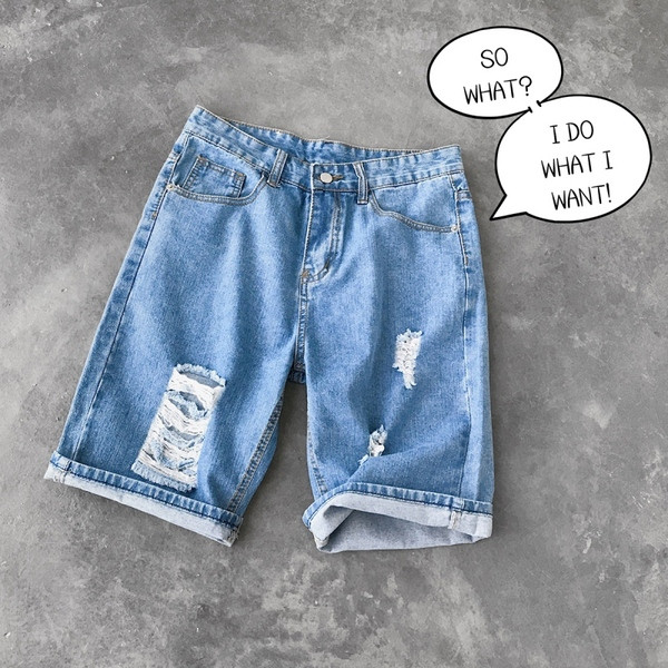 Pantaloni scurți moderni pentru bărbați cu motiv rupt în două culori