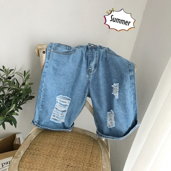 Pantaloni scurți moderni pentru bărbați cu motiv rupt în două culori