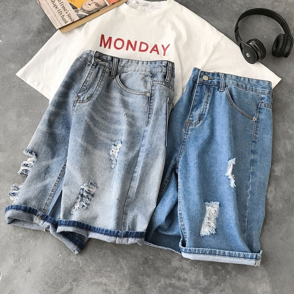 Pantaloni scurți moderni pentru bărbați cu motiv rupt în două culori