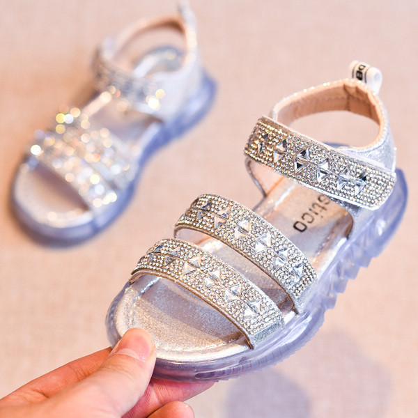 Modern gyerekszandál lányoknak két színben kövekkel