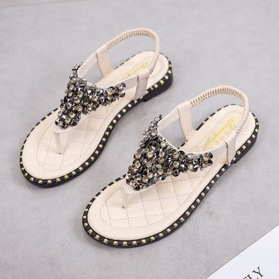 Alkalmi női szandál kövekkel fehér és fekete színben