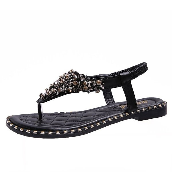 Alkalmi női szandál kövekkel fehér és fekete színben