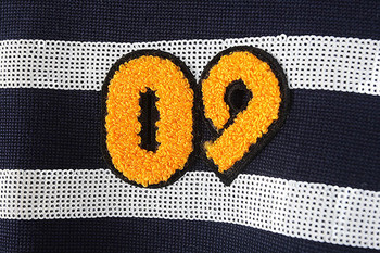 Alkalmi női ruha rövid ujjú kék rátéttel