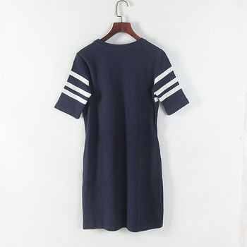 Alkalmi női ruha rövid ujjú kék rátéttel