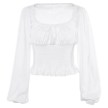Γυναικεία  μπλούζα σε λευκό χρώμα με μακριά μανίκια
