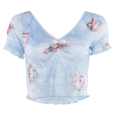 Női rövid felső, nyakkivágással, két színben