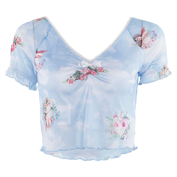 Női rövid felső, nyakkivágással, két színben