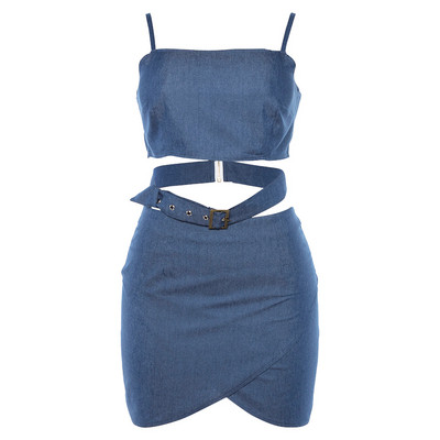 Kétrészes női szett kék színben