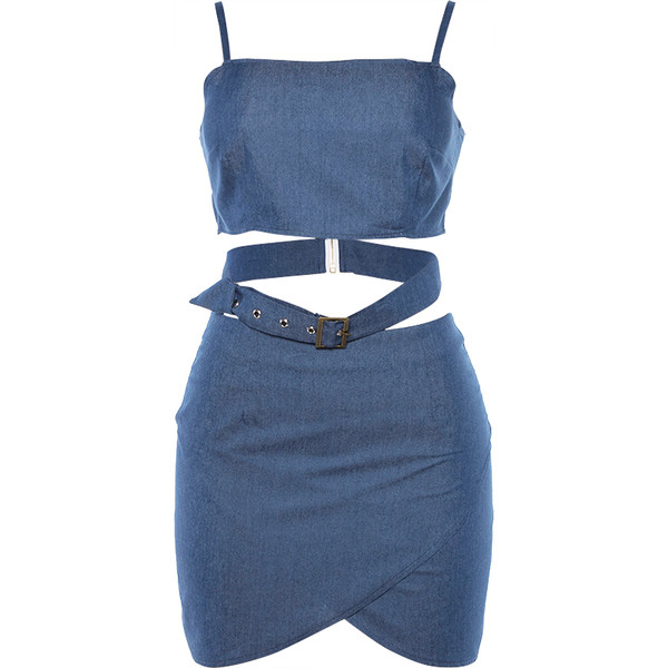 Kétrészes női szett kék színben