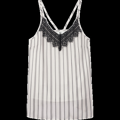 Modern női felső, vékony pántokkal és csipkével, két színben