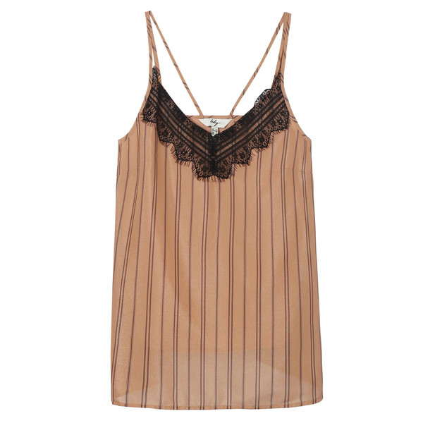 Modern női felső, vékony pántokkal és csipkével, két színben