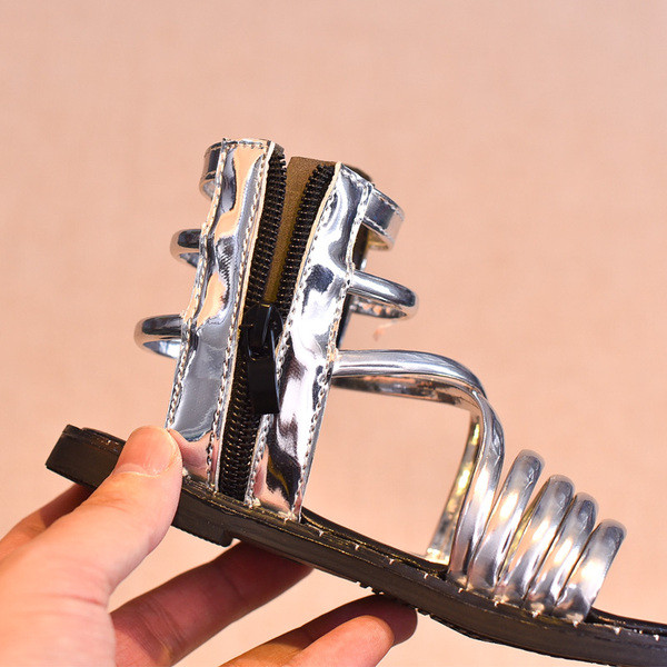 Két színben cipzáras gyerekszandál lányoknak