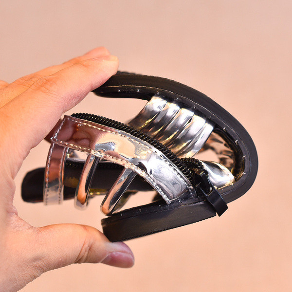 Két színben cipzáras gyerekszandál lányoknak