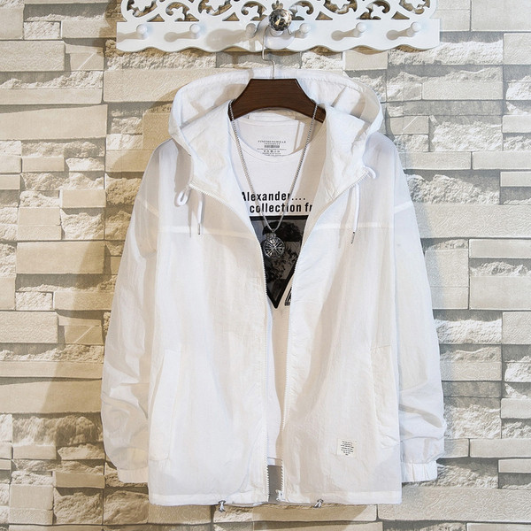 Napi tavaszi kabát kapucnival fehér és fekete színben