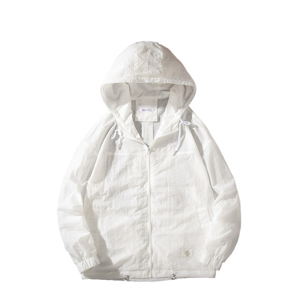 Napi tavaszi kabát kapucnival fehér és fekete színben