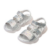 Gyermekszandál három színben kövekkel - lányoknak