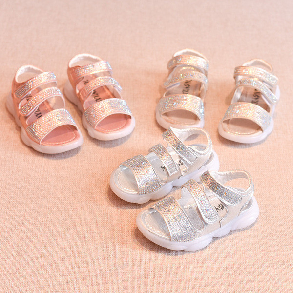 Gyermekszandál három színben kövekkel - lányoknak