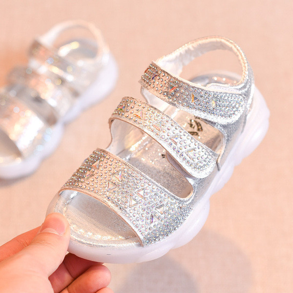 Gyermekszandál három színben kövekkel - lányoknak