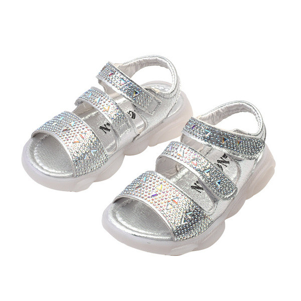 Gyermekszandál három színben kövekkel - lányoknak