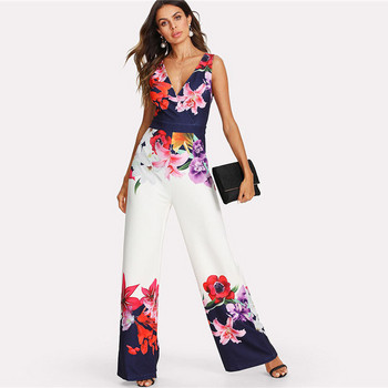 Νέες κομψές γυναικείες ολόσωμες φόρμες με floral μοτίβο