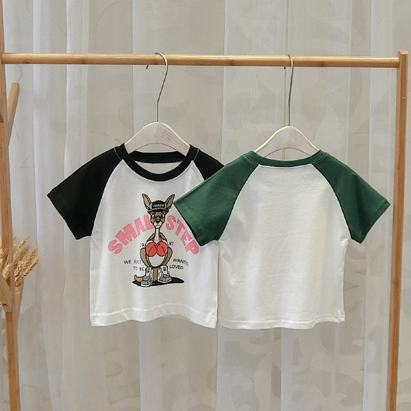 Gyermek alkalmi póló két színben rátéttel - fiúknak