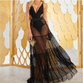 Új modell női szoknya hosszú tüllmodell fekete-fehér színben