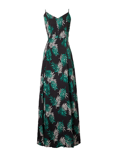 Strand hosszú női ruha csupasz háttal és nyakkendővel, fekete mintával