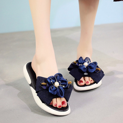 Papuci moderni de dama cu element 3D si perle in mai multe culori