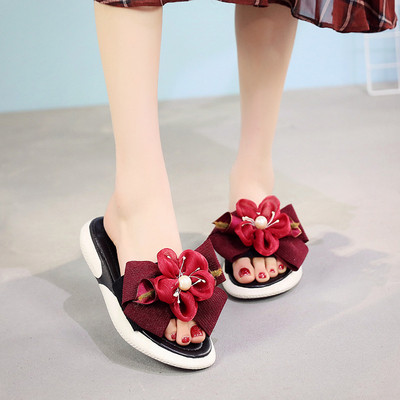 Papuci moderni de dama cu element 3D si perle in mai multe culori